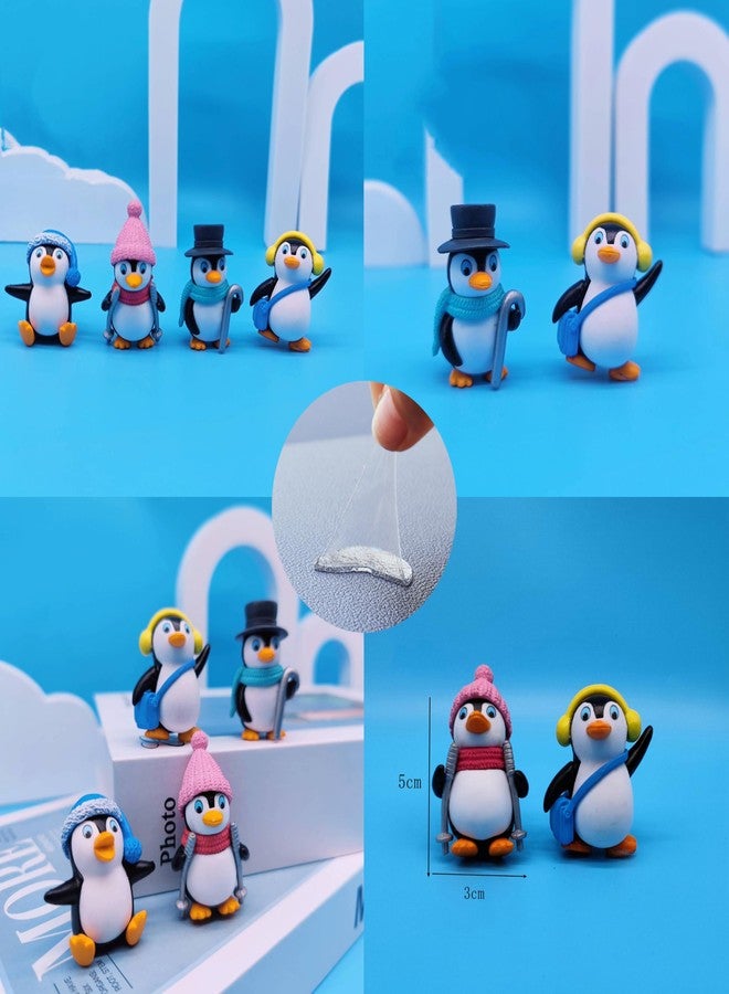 Spiaty Winter Penguin Home, Car and Office Decor Figurine (Small, Multi, Set of 4) - Image 2